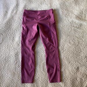 Athleta Magenta Purple Contender Leggings with Zip Pockets Size Small